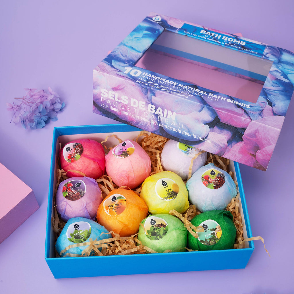 Natural Bath Bomb Set – 10 Pack