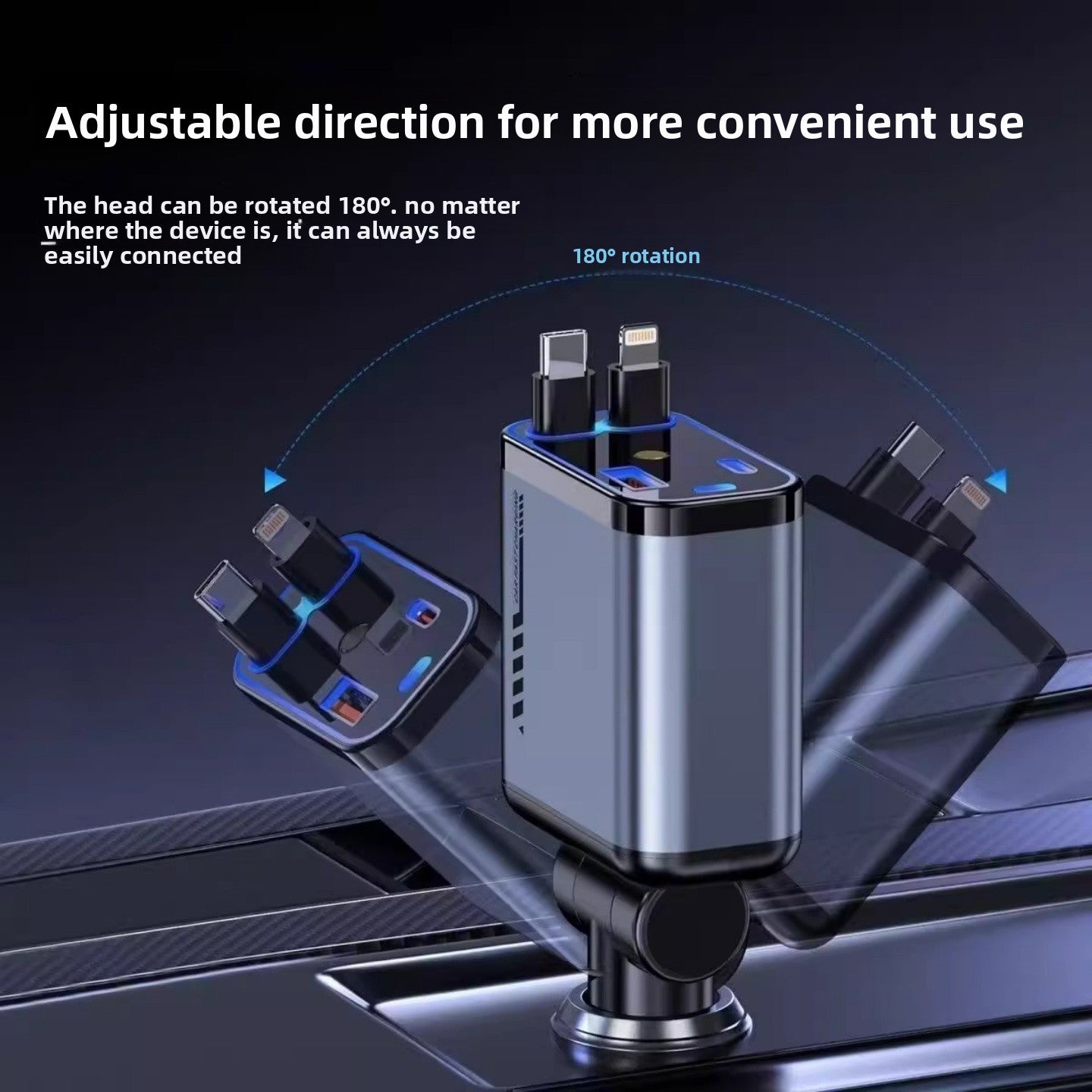 No More Mess: 3-in-1 Retractable Fast Car Charger