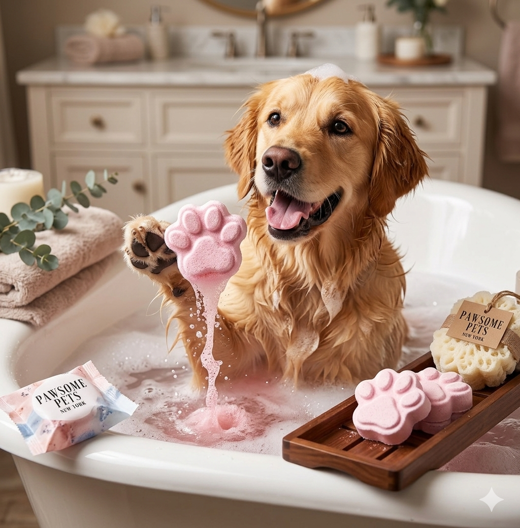 Dog Bath Bomb – Pink Paw Cleanser
